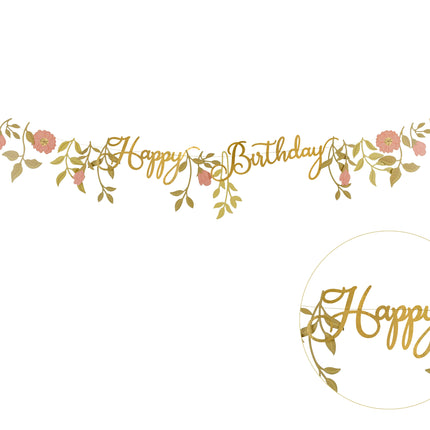 Guirnalda Flores Feliz Cumpleaños 1,3m
