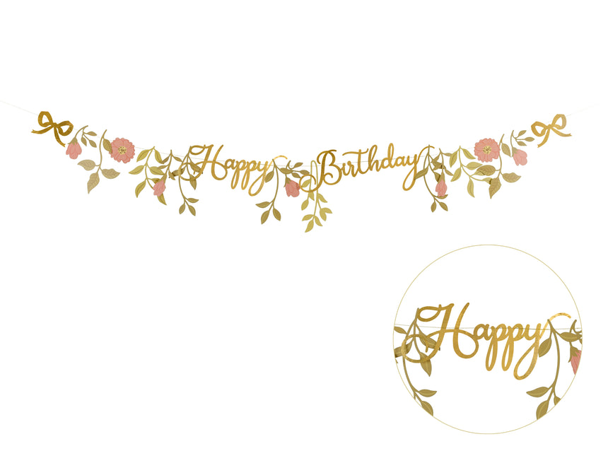 Guirnalda Flores Feliz Cumpleaños 1,3m