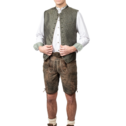 Chaleco Oktoberfest Verde Oscuro Trachtenweste Jaquard