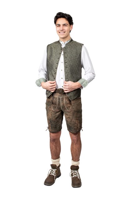 Chaleco Oktoberfest Verde Oscuro Trachtenweste Jaquard