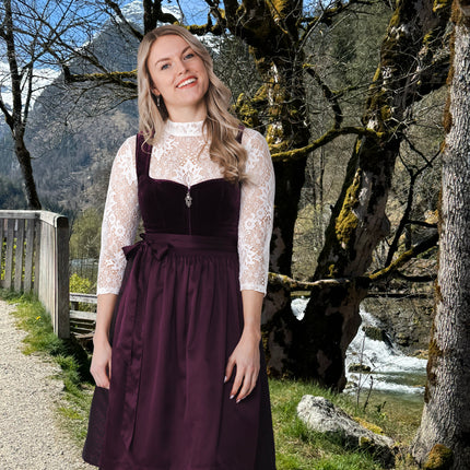 Vestido Dirndl Rojo Burdeos Oktoberfest 2 piezas