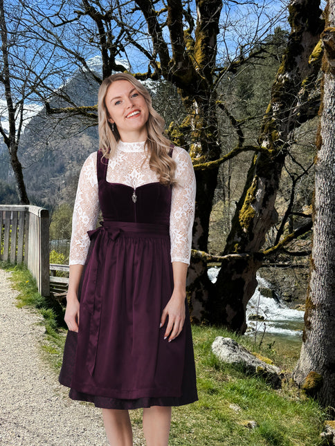 Vestido Dirndl Rojo Burdeos Oktoberfest 2 piezas