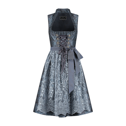 Vestido Dirndl Gris Oktoberfest Mujer 2 piezas