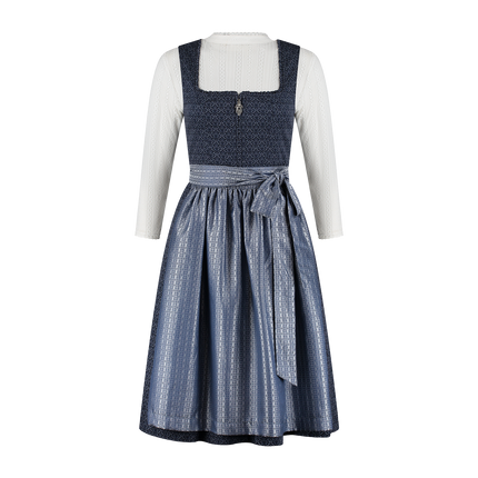 Azul oscuro Vestido Dirndl Oktoberfest Señoras Con Bolsillos 2 piezas