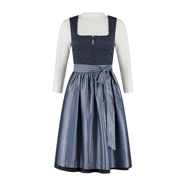 Azul oscuro Vestido Dirndl Oktoberfest Señoras Con Bolsillos 2 piezas