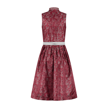 Dirndl Rojo Burdeos Vestido Oktoberfest Señoras Encaje 2 piezas