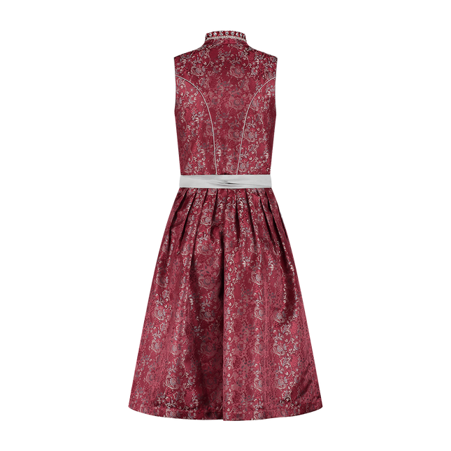 Dirndl Rojo Burdeos Vestido Oktoberfest Señoras Encaje 2 piezas