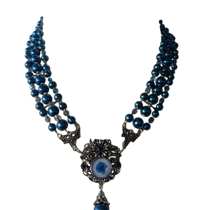 Collar Azul Oscuro Gema