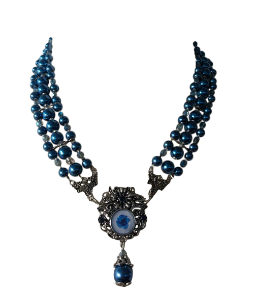 Collar Azul Oscuro Gema