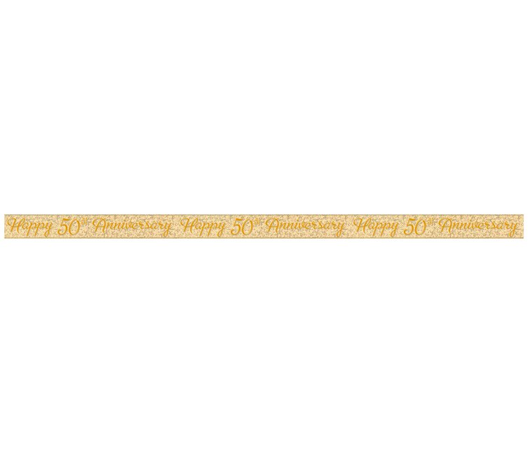 Banderola Feliz Aniversario Oro 50Th 3.65m