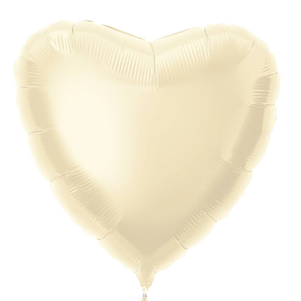 Globo de Helio Corazón Marfil Vacío 45cm