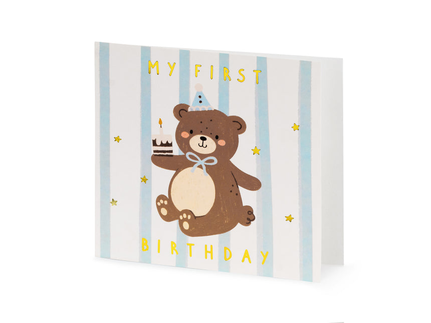 Tarjeta de cumpleaños oso 14cm