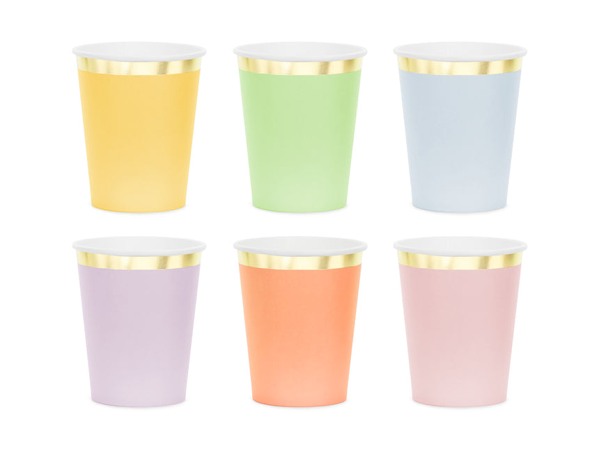Vasos de colores 220ml 6uds