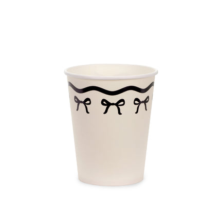 Tazas Blancas y Negras Lazo 220ml 6pcs