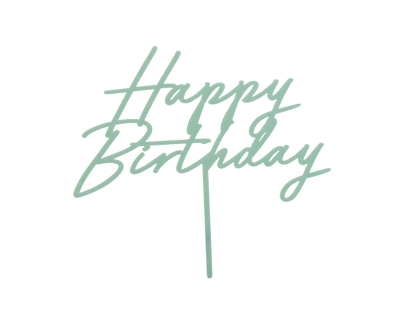 Feliz Cumpleaños Adorno para tarta Turquesa 16,5cm