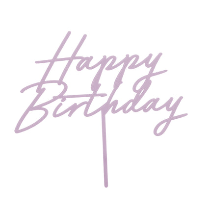 Feliz Cumpleaños Adorno para tarta Morado 16.5cm