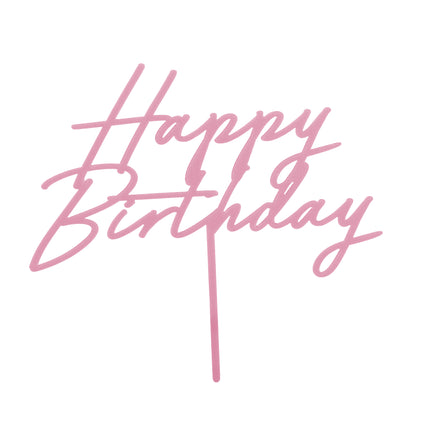 Feliz Cumpleaños Adorno para tarta Rosa 16.5cm