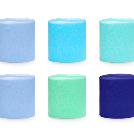 Papel crepé azul 10m 6uds