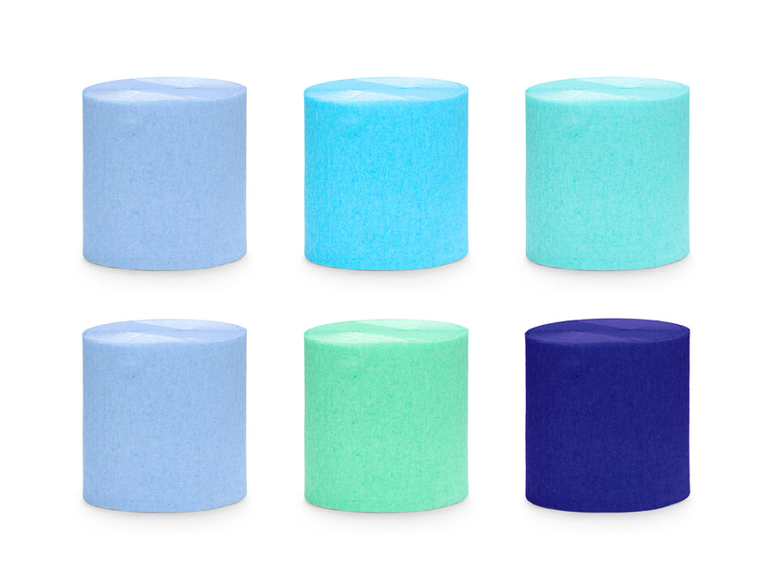 Papel crepé azul 10m 6uds