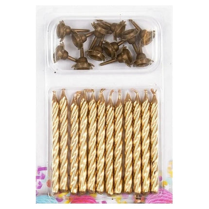 Velas doradas de 6 cm, 12 unidades
