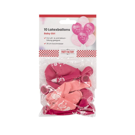 Globos rosas para niña, 30 cm, 10 unidades