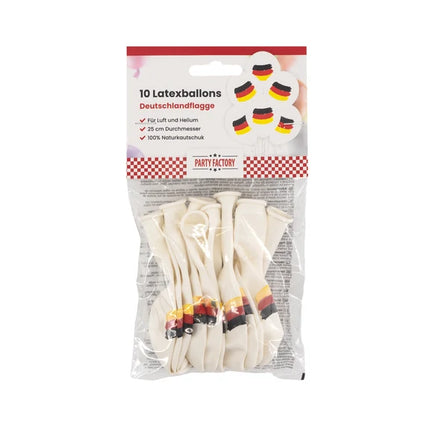 Alemania Globos blancos de 30 cm, 10 unidades