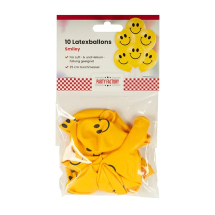 Globos con caritas, 30 cm, 10 unidades