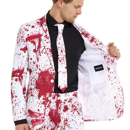Disfraz sangriento para hombre, blanco, de 3 piezas