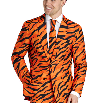 Disfraz de tigre para hombre, naranja, de 3 piezas