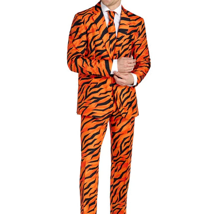 Disfraz de tigre para hombre, naranja, de 3 piezas