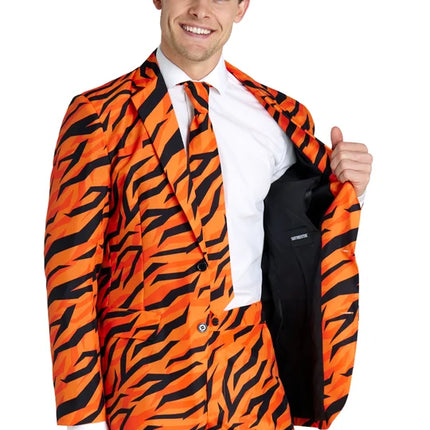 Disfraz de tigre para hombre, naranja, de 3 piezas