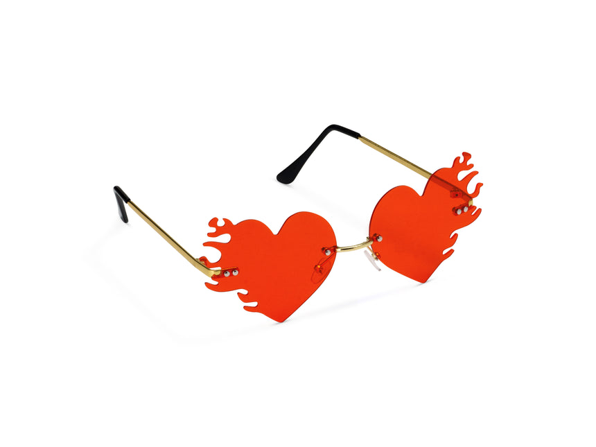Gafas Corazón Llamas 14,5cm