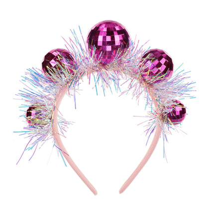 Diadema Disco 70S Rosa Discoballs