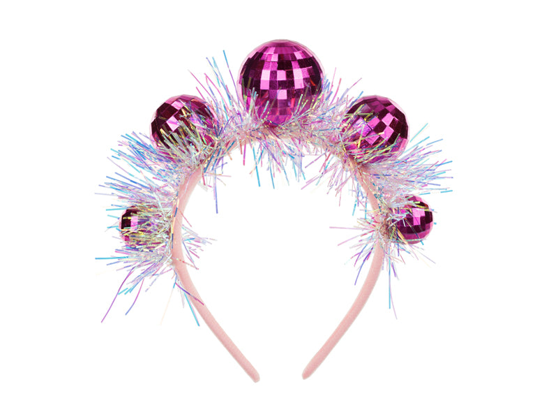 Diadema Disco 70S Rosa Discoballs