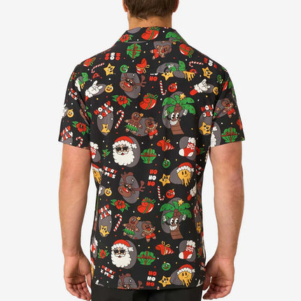 Blusa hawaiana navideña «Merry Jinglejoy» para hombre