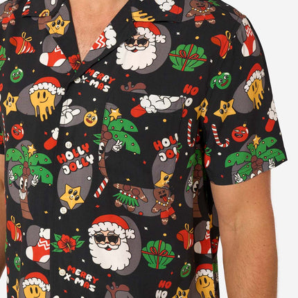 Blusa hawaiana navideña «Merry Jinglejoy» para hombre