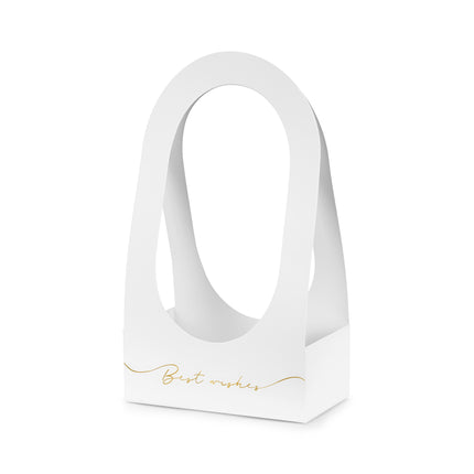 Caja de fiesta blanca Caja de flores Mejores deseos 38cm