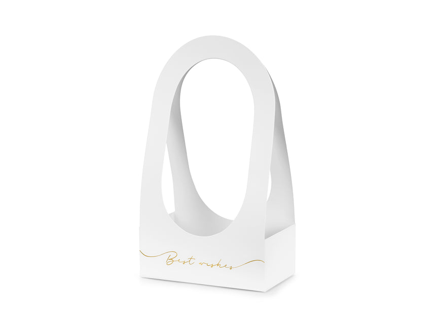 Caja de fiesta blanca Caja de flores Mejores deseos 38cm