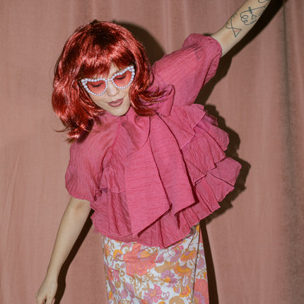 Peluca Bob Roja Con Flequillo
