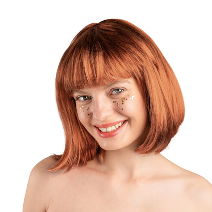 Peluca Naranja Bob Con Un Pony