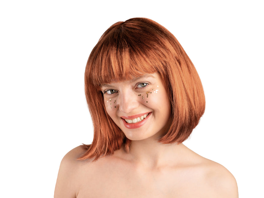 Peluca Naranja Bob Con Un Pony