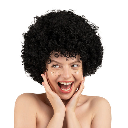 Peluca Negra Afro Corta