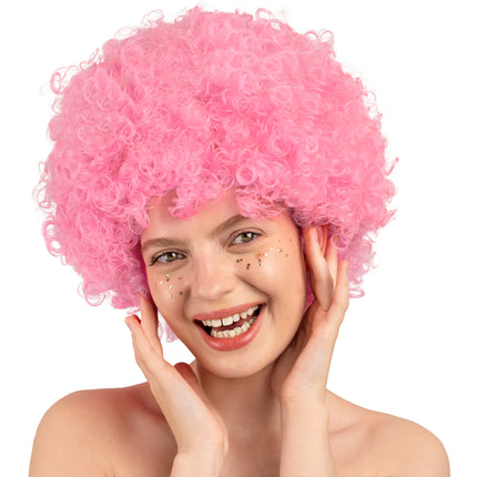 Peluca Rosa Afro