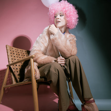 Peluca Rosa Afro