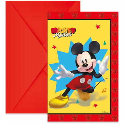 Invitaciones Mickey Mouse Incluidos Sobres 6pcs