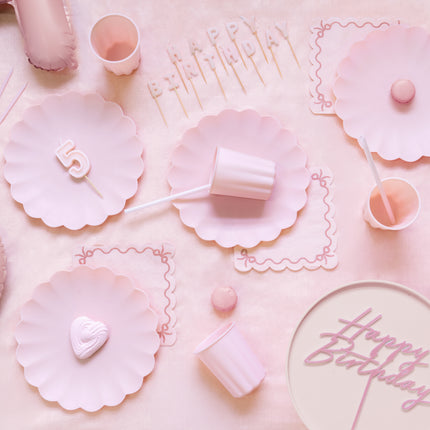 Plato para tarta rosa 24cm