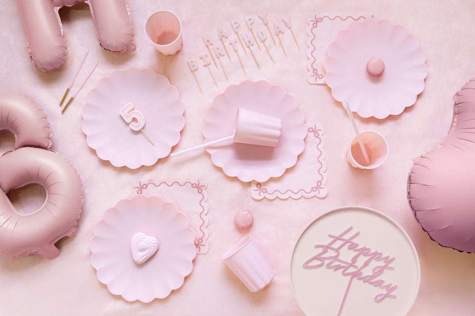Plato para tarta rosa 24cm