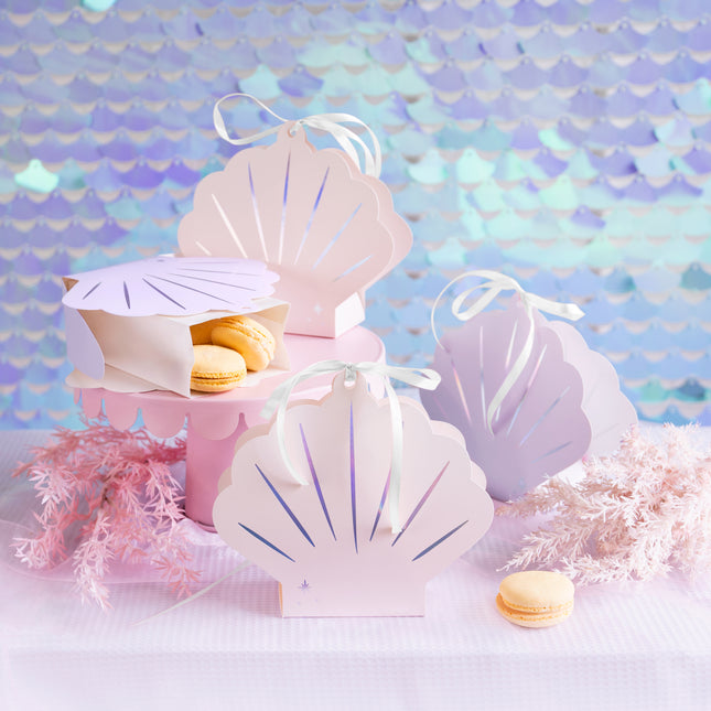 Caja de Porciones de Conchas de Colores 17,5cm 4uds