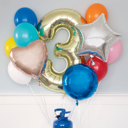 Depósito de Helio con 30 Globos y Cinta