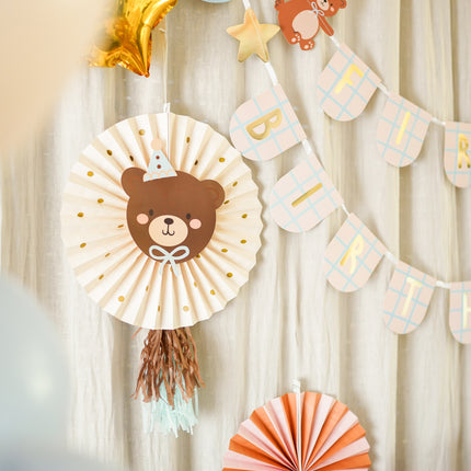 Abanicos de Papel Oso 30cm